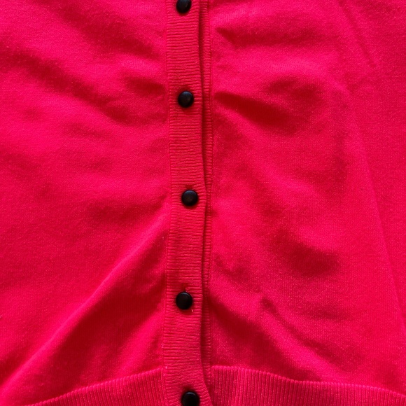 Milly Minis Faux Leather Collar Cardigan 12  (Big Girls) in Neon Melon - Picture 5 of 6